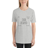 Light gray cotton t-shirt.  Zac Abel be kind lyrics.