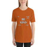 Orange cotton t-shirt.  Zac Abel be kind lyrics.