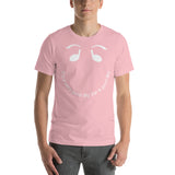 Pink cotton t-shirt with It's a very good day for a good day smiley face.